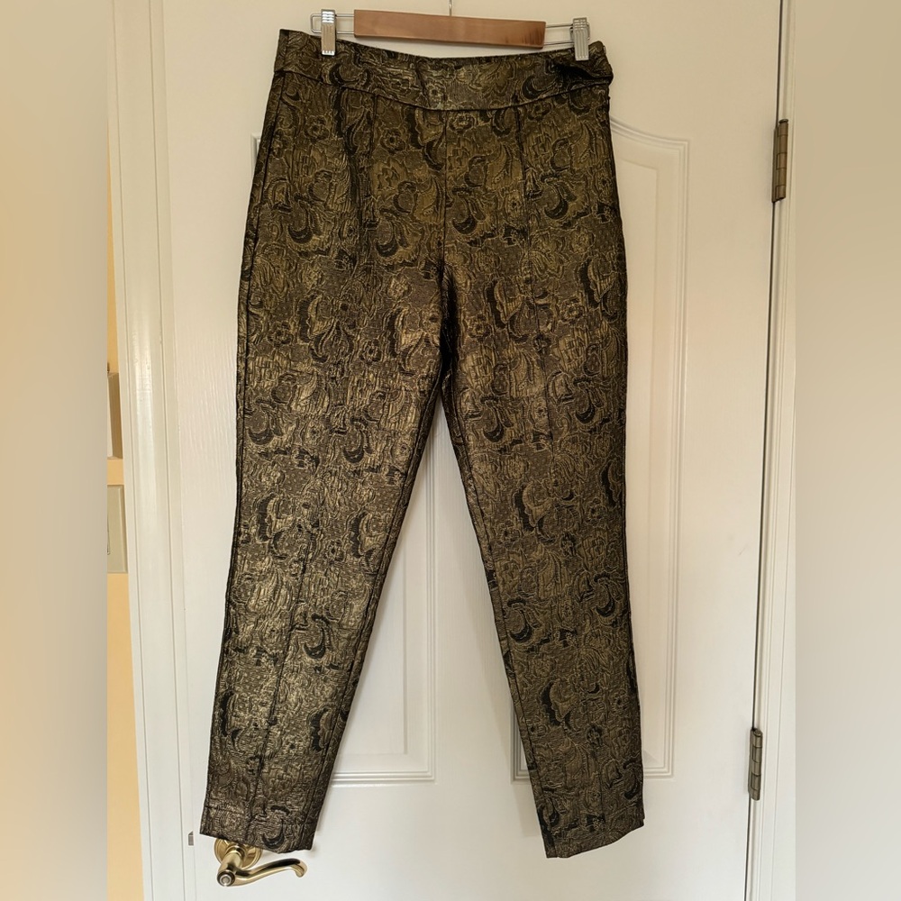 Gold and black brocade pants